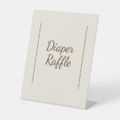 Boho minimalistische beige Baby showers luier Raff Reclamebord Met Voetstuk (Voorkant)