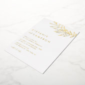 Boho Minimalistische Blad Bruiloft Folie Uitnodiging (Gedraaid)