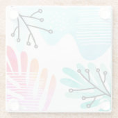 Boho minimalistische blob vorm laat line art glazen onderzetter (Achterkant)