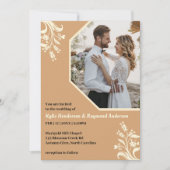 Boho Minimalistische Bloemenbuff Wedding Kaart (Voorkant)