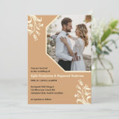 Boho Minimalistische Bloemenbuff Wedding Kaart (Staand voorkant)