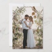 Boho Minimalistische Bloemenbuff Wedding Kaart (Achterkant)