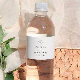 Boho Minimalistische Boog Foto Bruiloft Waterfles Etiket