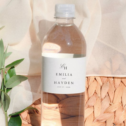 Boho Minimalistische Boog Foto Bruiloft Waterfles Etiket