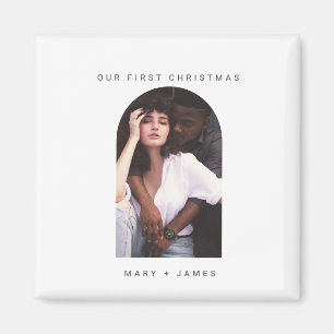 Boho Minimalistische boog Merry and Married Foto Magneet