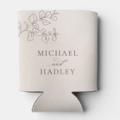 Boho minimalistische botanische bloemen bruiloft blikjeskoeler (Achterkant)