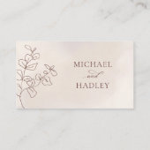 Boho minimalistische botanische bloemen bruiloft plaatskaartje (Achterkant)