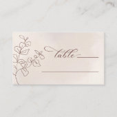 Boho minimalistische botanische bloemen bruiloft plaatskaartje (Voorkant)