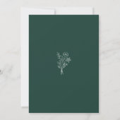 Boho Minimalistische Botanische Elementen Smaragd Bedankkaart (Achterkant)