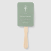 Boho Minimalistische Botanische Saliegroene Progra Handwaaier (Voorkant)