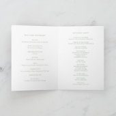 Boho Minimalistische Botanische Saliegroene Trouwd Programma (Binnen)