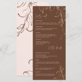 Boho Minimalistische Botanische Terracotta Huwelij Menu