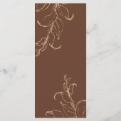 Boho Minimalistische Botanische Terracotta Huwelij Menu (Achterkant)