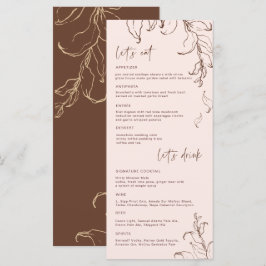 Boho Minimalistische Botanische Terracotta Huwelij Menu