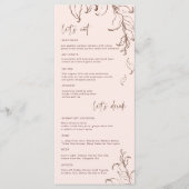 Boho Minimalistische Botanische Terracotta Huwelij Menu (Voorkant)