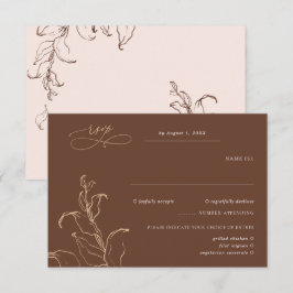 Boho Minimalistische Botanische Terracotta Huwelij RSVP Kaartje