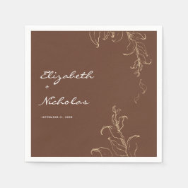 Boho Minimalistische Botanische Terracotta Huwelij Servet