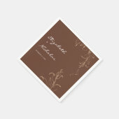 Boho Minimalistische Botanische Terracotta Huwelij Servet (Hoek)