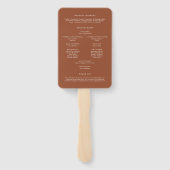 Boho Minimalistische Botanische Terracotta Program Handwaaier (Achterkant)
