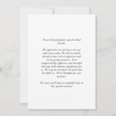Boho Minimalistische Botanische Zwarte Bruiloft Bedankkaart (Achterkant)