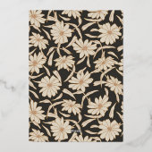 Boho Minimalistische Botanische Zwarte Ivoren Trou Folie Uitnodiging (Achterkant)