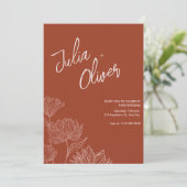 Boho minimalistische bruiloft bloemenbruiloft bewe kaart (Staand voorkant)