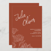 Boho minimalistische bruiloft bloemenbruiloft bewe kaart (Voorkant / Achterkant)