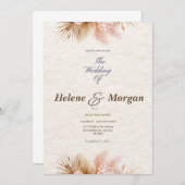 Boho Minimalistische Bruiloft Kaart (Voorkant / Achterkant)