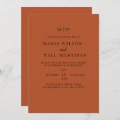 Boho minimalistische bruiloft moderne bruiloft uit kaart (Voorkant / Achterkant)