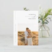 Boho Minimalistische Budget Bruiloft Kaart (Staand voorkant)
