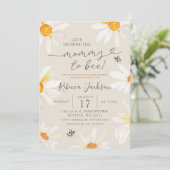 Boho Minimalistische Daisy Mama wordt Bij Baby Sho Kaart (Staand voorkant)