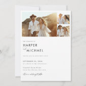 Boho minimalistische foto bruiloft kaart (Achterkant)