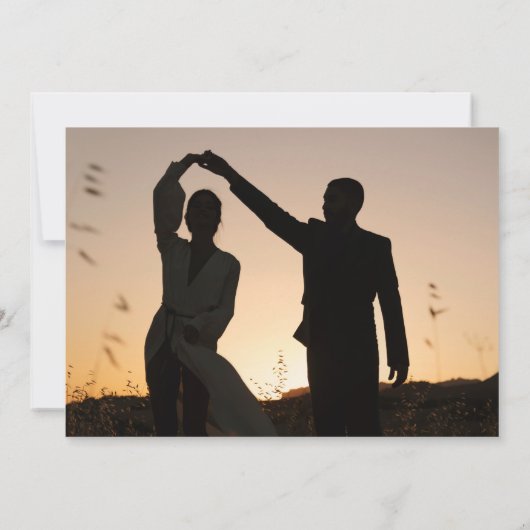 Boho minimalistische foto bruiloft uitnodiging (Achterkant)