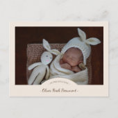 Boho minimalistische foto Geboorte Aankondiging Br (Voorkant)