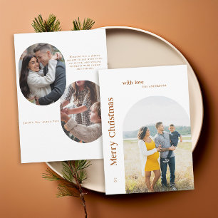 Boho Minimalistische  Foto Kerstfamilie Feestdagenkaart