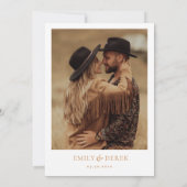 Boho minimalistische foto Sinaasappel bloemenbruil Kaart (Achterkant)