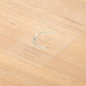 Boho Minimalistische Gedempte Blauwe & Gedroogde G Acryl Uitnodigingen (Laagn)