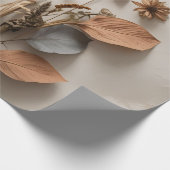 Boho Minimalistische Gedroogde Bloemen Kunstdruk Cadeaupapier (Hoek)