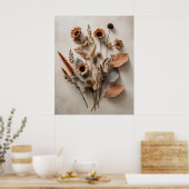 Boho Minimalistische Gedroogde Bloemen Kunstdruk Poster (Keuken)