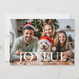 Boho Minimalistische Gelukkige Gezinsportret Foto Feestdagenkaart