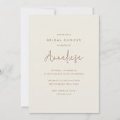 Boho Minimalistische Handgeschreven Bruiloftsshowe Kaart (Voorkant)