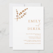 Boho Minimalistische Herfst Sinaasappel Bloemen Br Kaart (Voorkant)