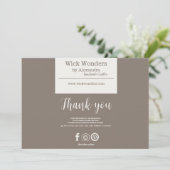 Boho minimalistische kaars maken bedankkaart (Staand voorkant)