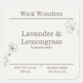 Boho minimalistische kaars maken label (Voorkant)