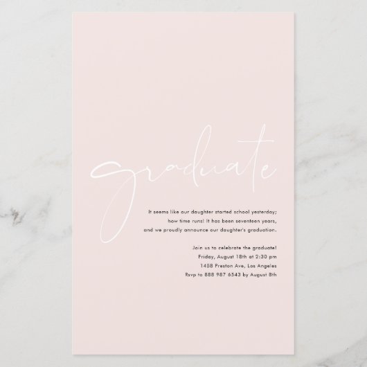 Boho minimalistische kalligrafie boog foto Afstude (Achterkant)