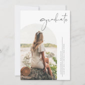 Boho minimalistische kalligrafie boog foto Afstude Aankondiging (Voorkant)