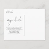 Boho Minimalistische Kalligrafie Boog Foto Afstude Aankondigingskaart (Achterkant)