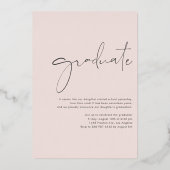 Boho minimalistische kalligrafie boog foto Afstude Folie Uitnodiging (Achterkant)