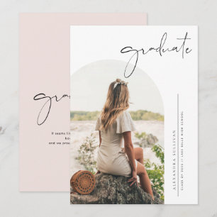 Boho Minimalistische Kalligrafie Boog Foto Afstude Kaart