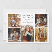 Boho minimalistische kerst 5 fotocollage feestdagenkaart (Voorkant)